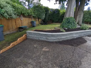 Allan Block wall that replaced an old wood wall