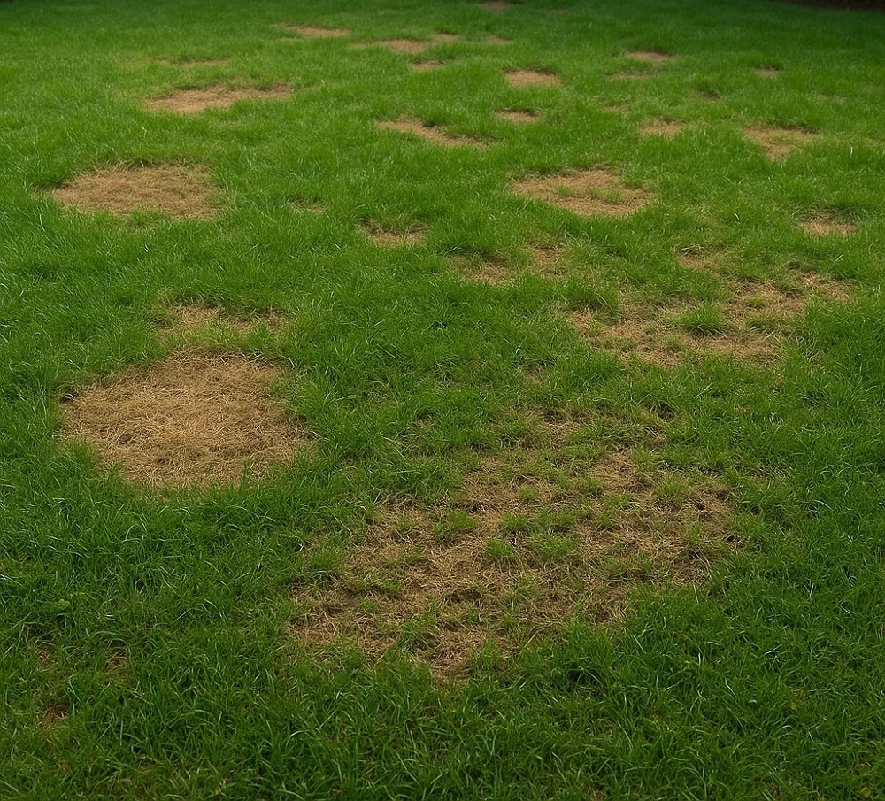 Lawn Grub Damage Brown Spots